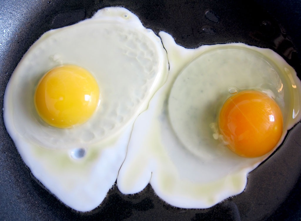 two cracked eggs