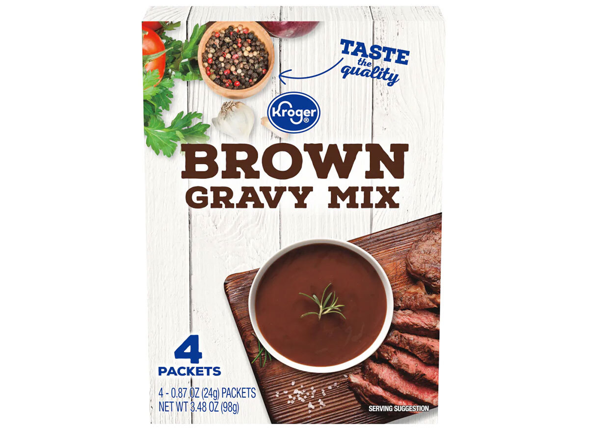 box of kroger brown gravy mix