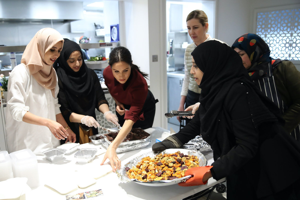 Meghan, Duchess of Sussex visits the Hubb Community Kitchen in London on November 21, 2018 to celebrate the success of their cookbook