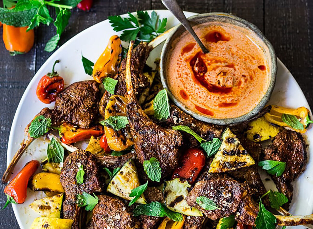 lamb chops with harissa yogurt