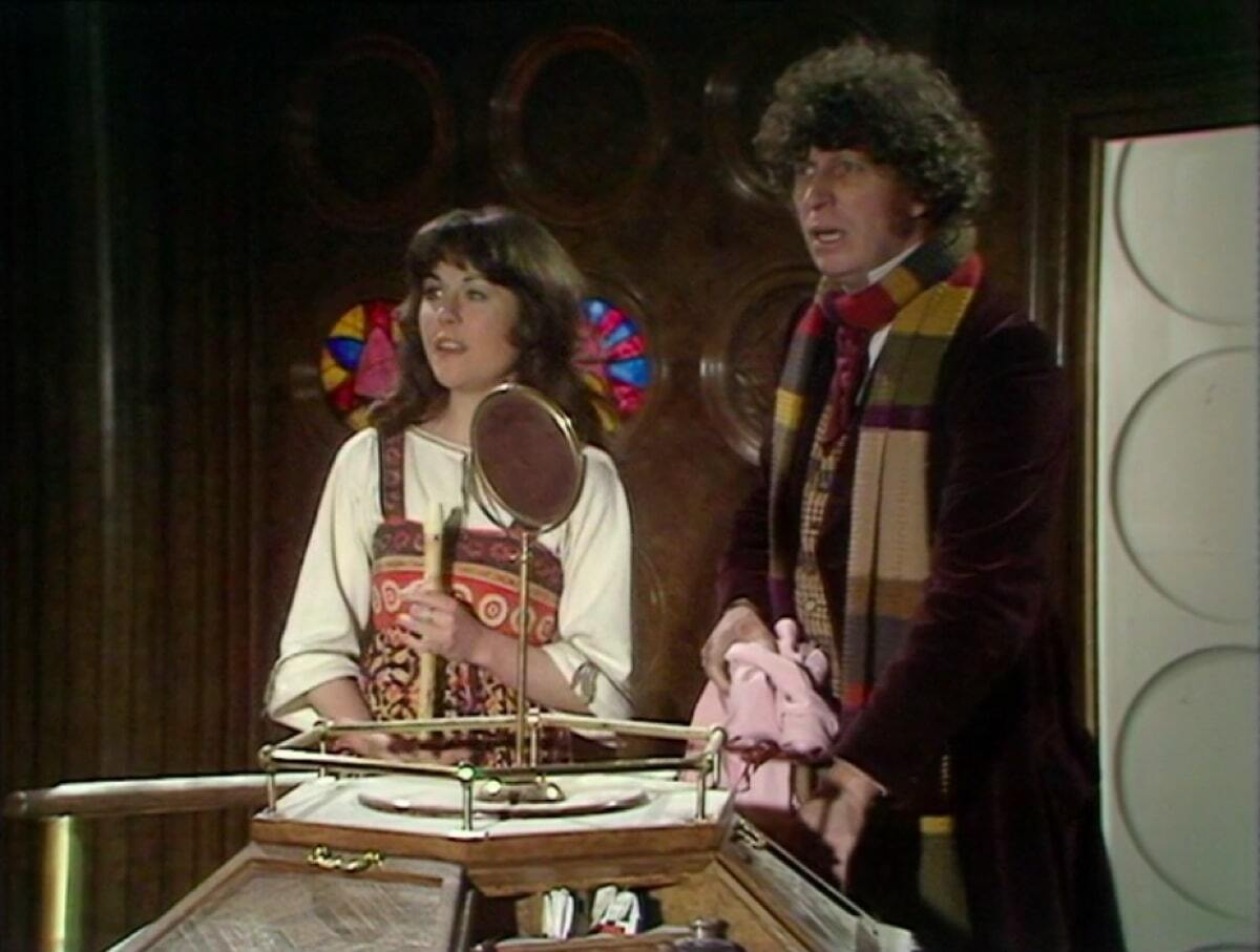 Elisabeth Sladen as Sarah Jane Smith and Tom Baker as the Doctor in Classic Doctor Who