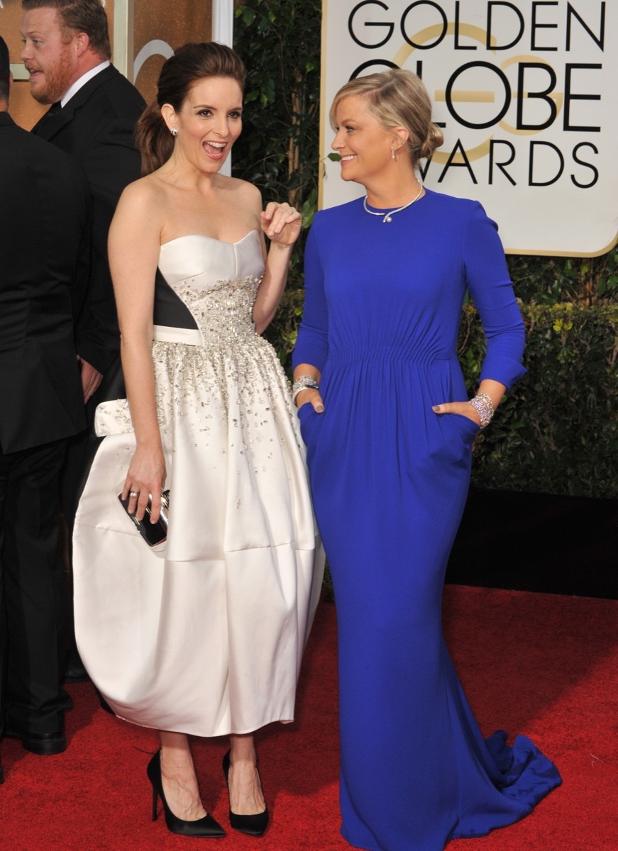 Amy Poehler and Tina Fey at the Golden Globes in 2015