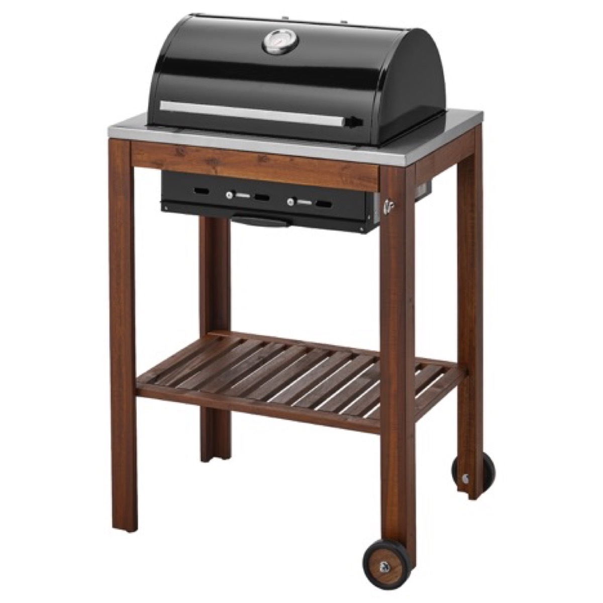 Ikea grill with wooden surround