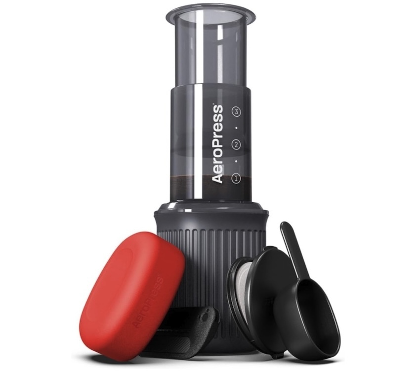 An AeroPress Go Travel Coffee Press Kit