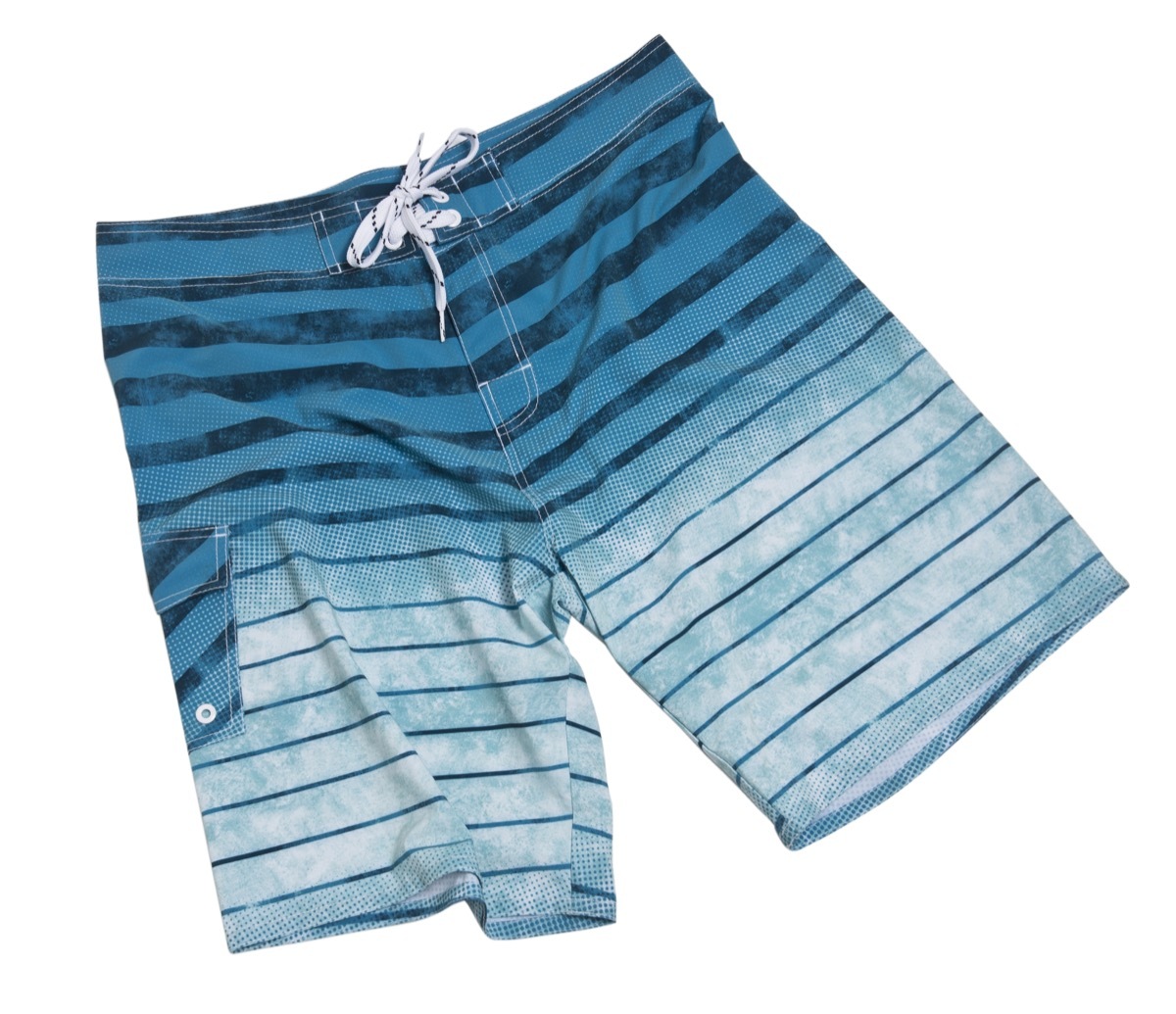 blue stripped ombre swim trunks