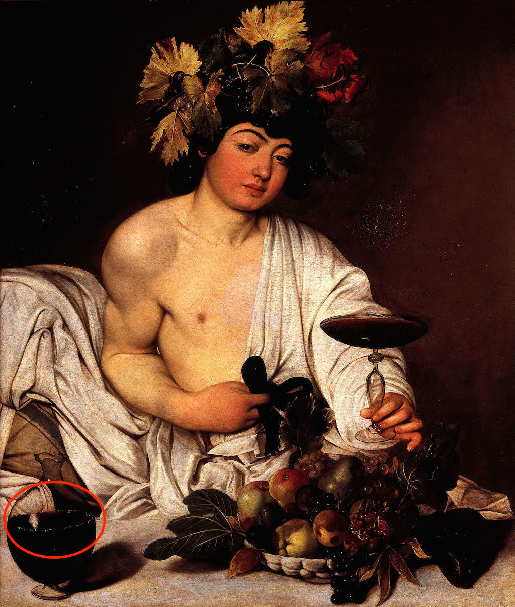 DNGT82 Caravaggio, The adolescent Bacchus 1595-1597 Oil on canvas. Uffizi Gallery, Florence, Italy.