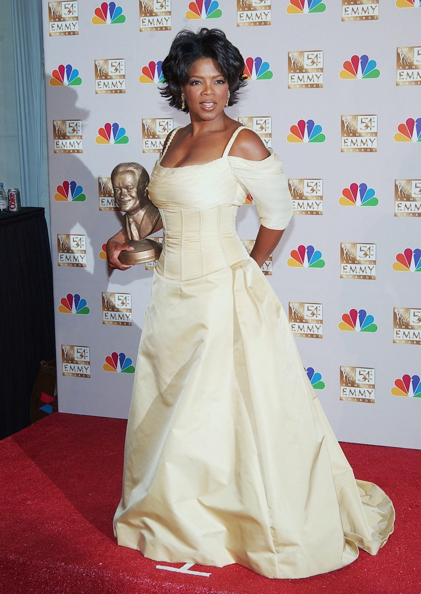 Oprah Winfrey at the Emmy awards in 2002 Iconic Emmys Looks
