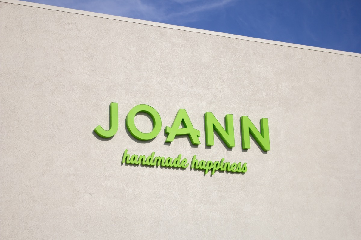 joann fabrics logo on building