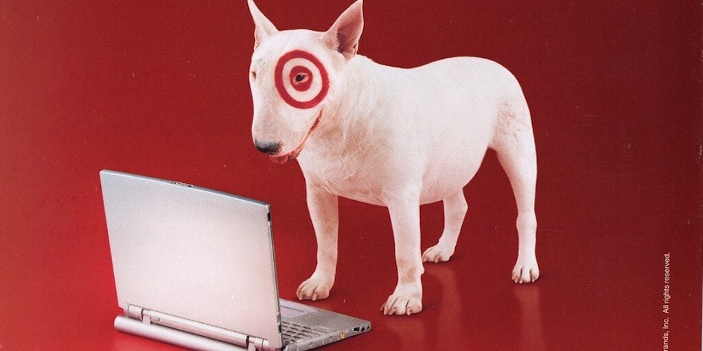 Target bullseye dog advertisement