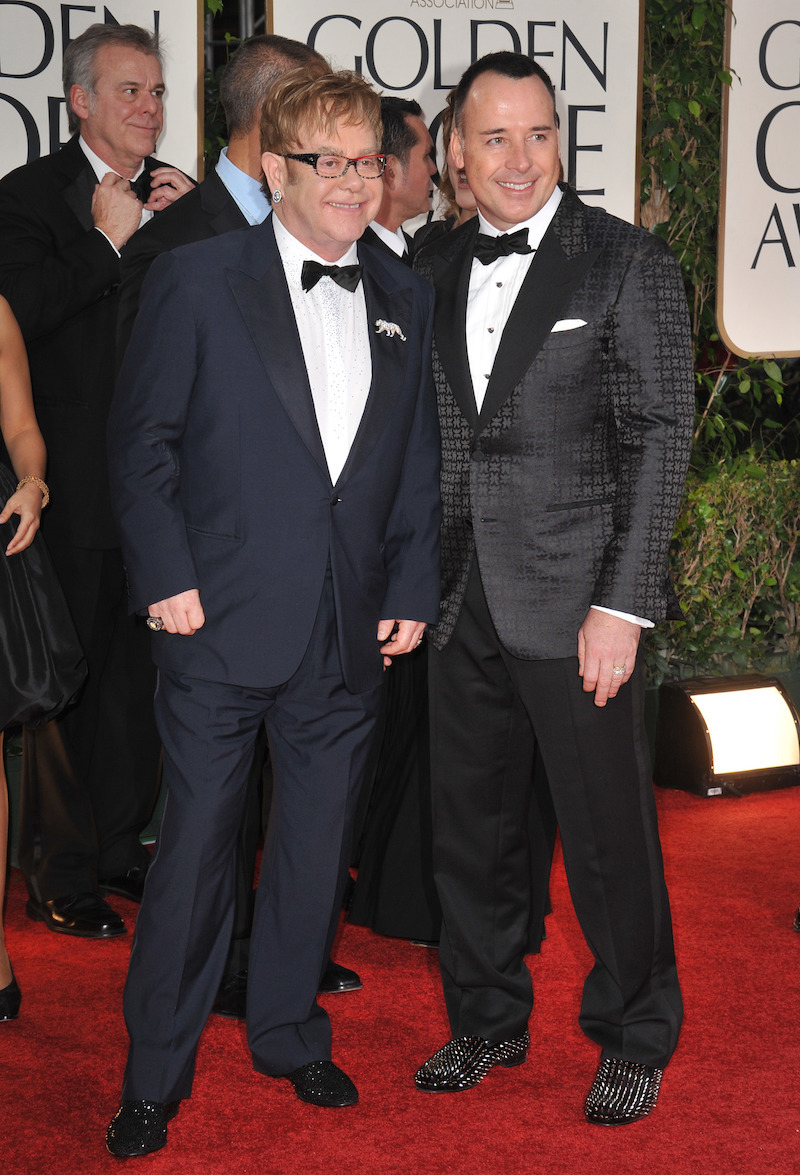 Elton John and David Furnish at the 2012 Golden Globes