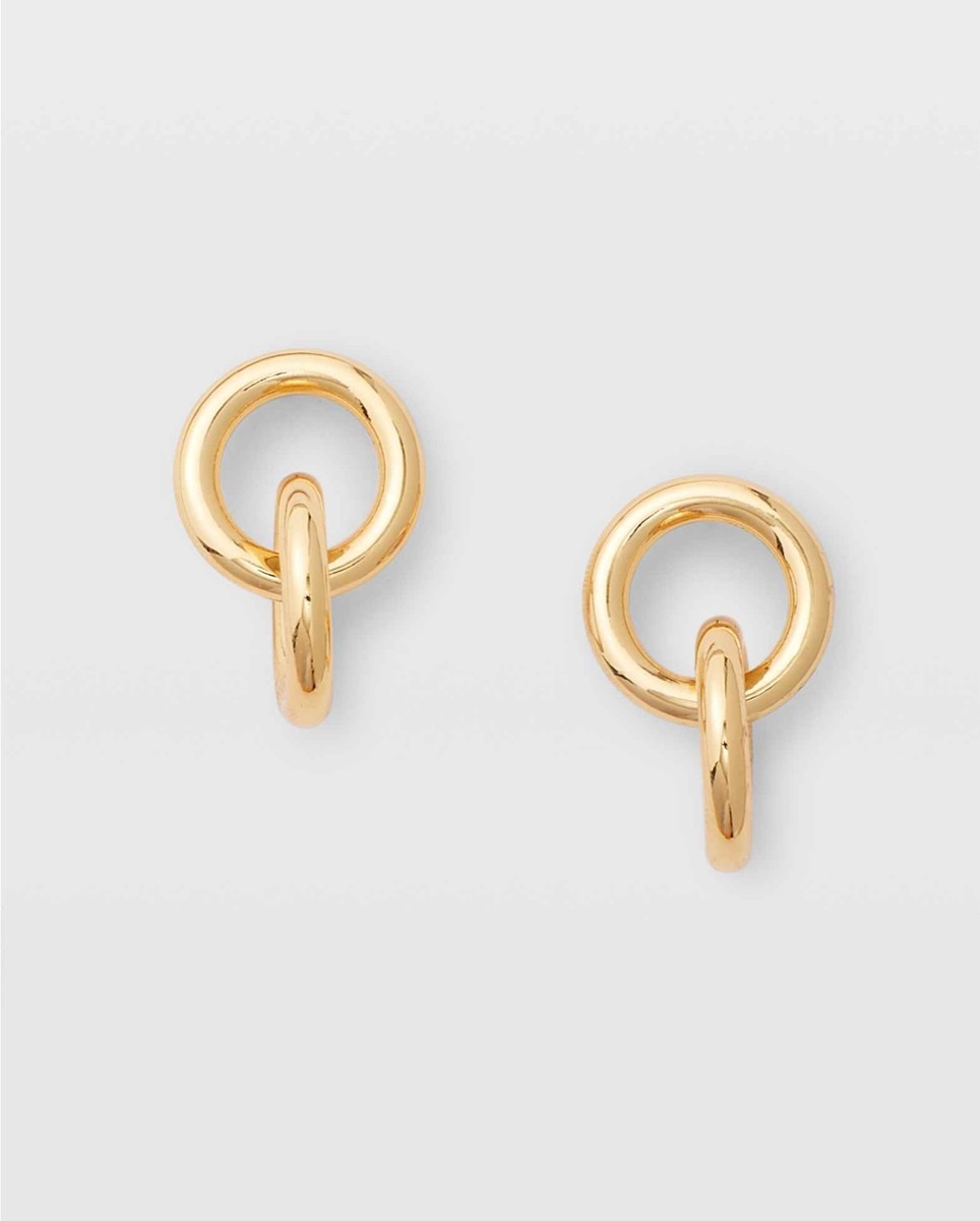 Gold tone double link earrings