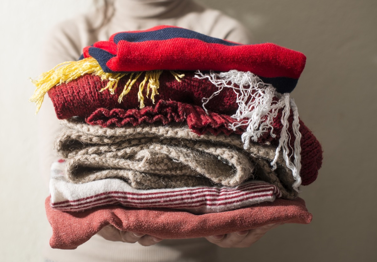 Stack of Winter Sweaters {No Closet Space}