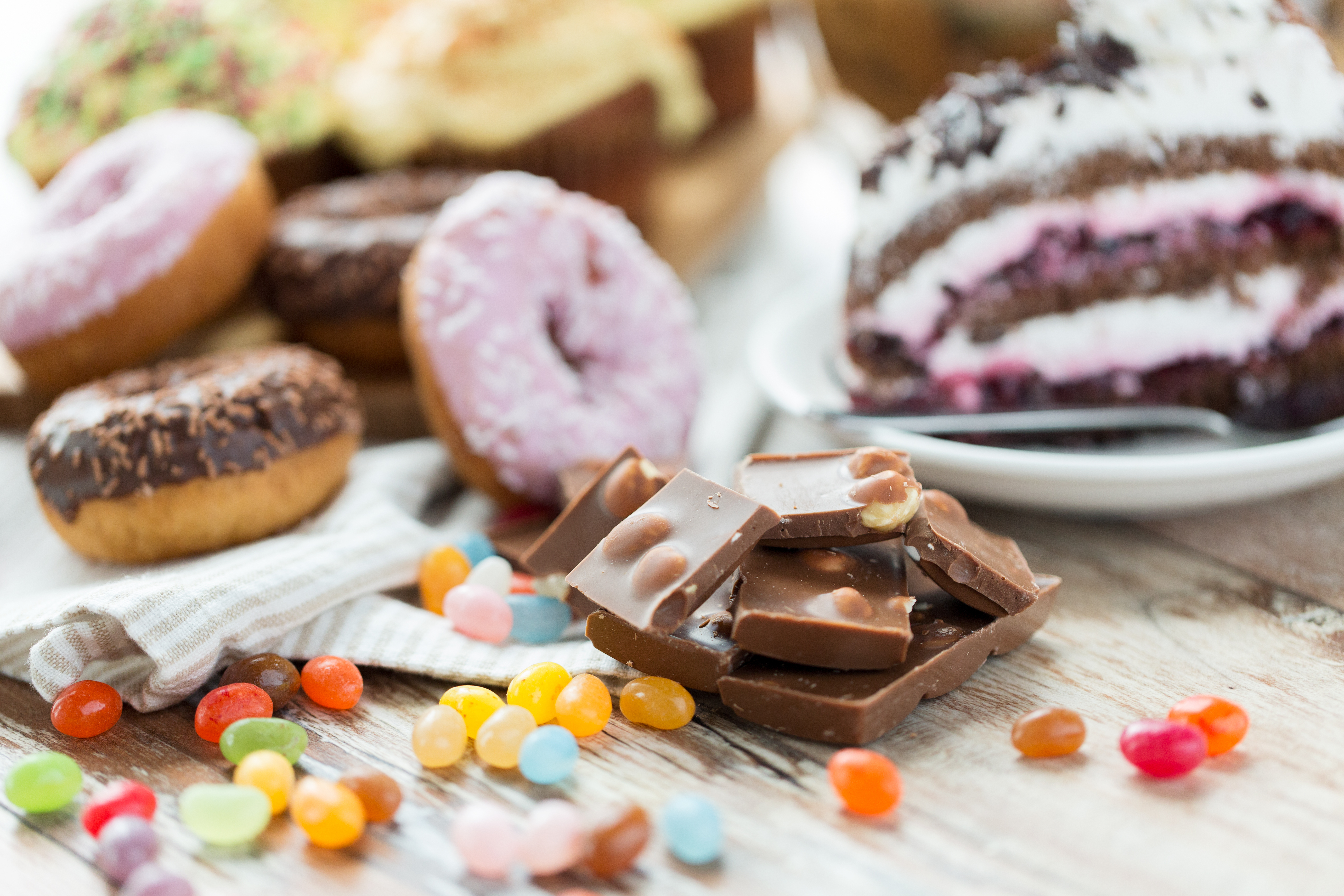 candy and sweets on a table, healthy skin after 40
