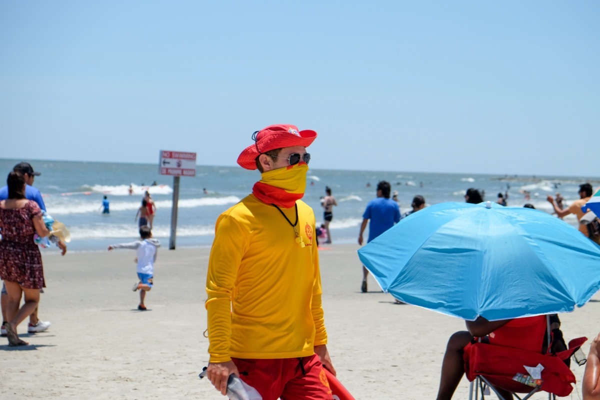 Lifeguards keep people safe and keep the peace during coronavirus pandemic on Galveston beaches