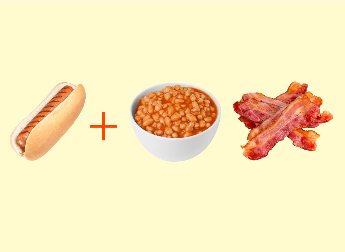 hot dog baked beans bacon combo graphic