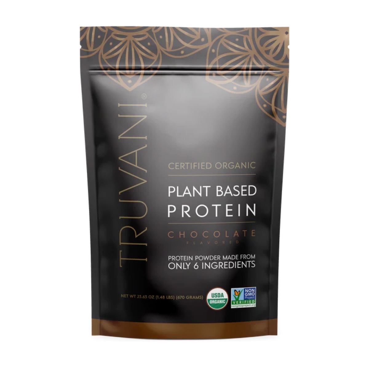 Truvani Plant Based Protein Supplement on white background
