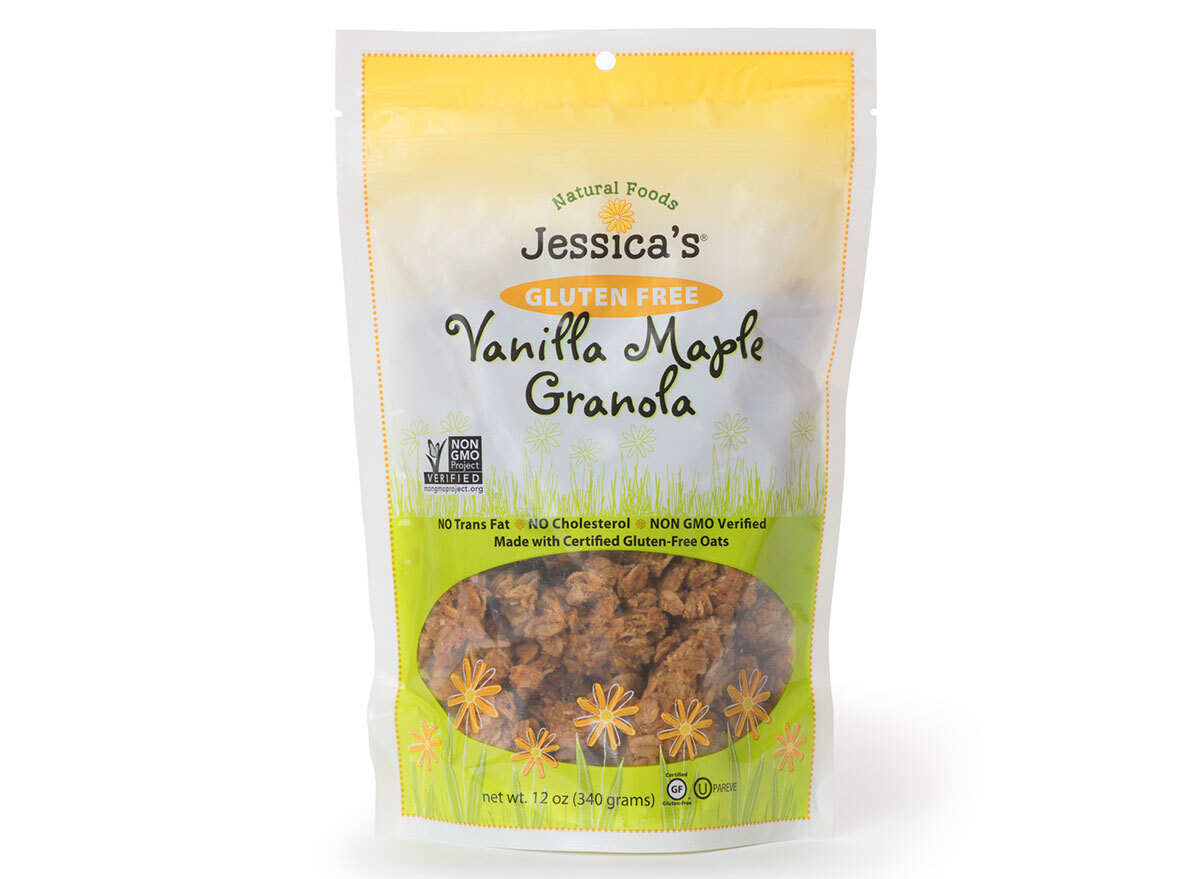 jessicas vanilla maple flavored gluten free granola bag