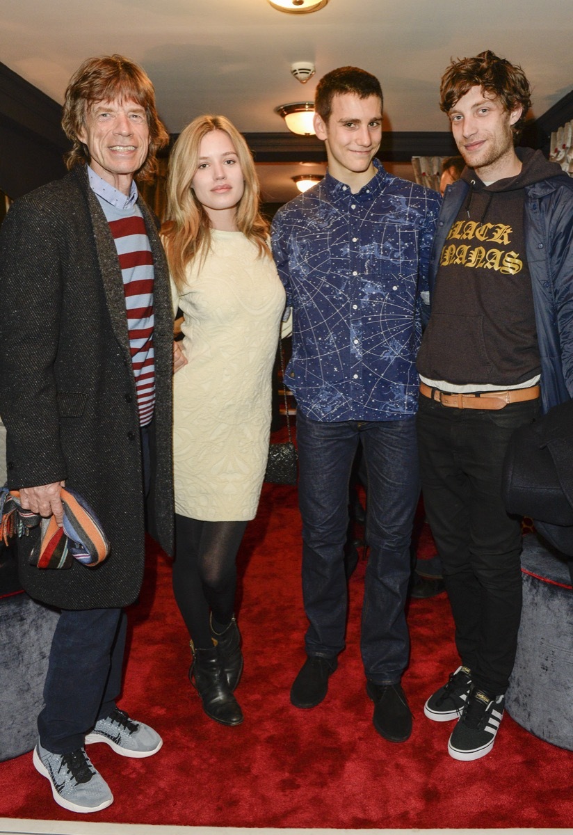 Mick Jagger, Georgia May Jagger, Gabriel Jagger and James Jagger in 2011
