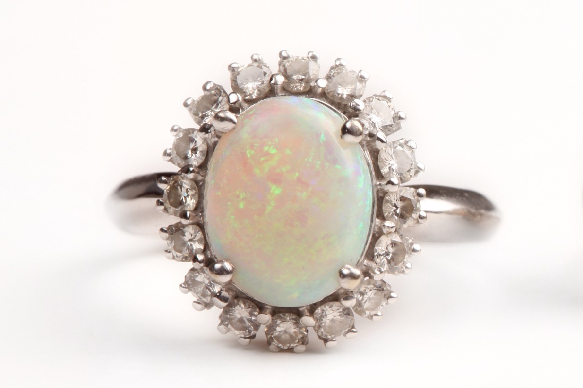 a round opal ring