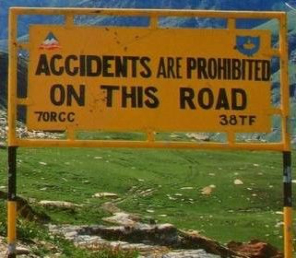 Accidents prohibited Road Warning Signs