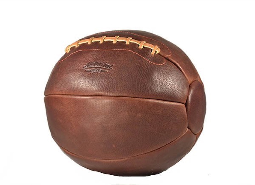 leather head sports medicine ball