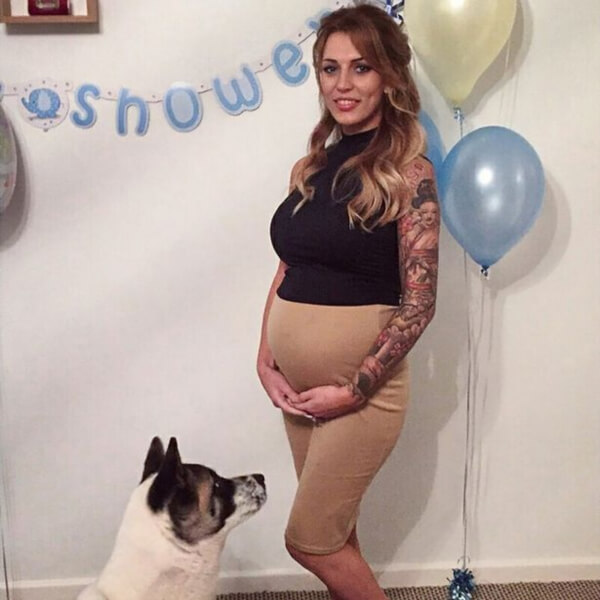 Alhanna Butler Pregnant Woman Dog