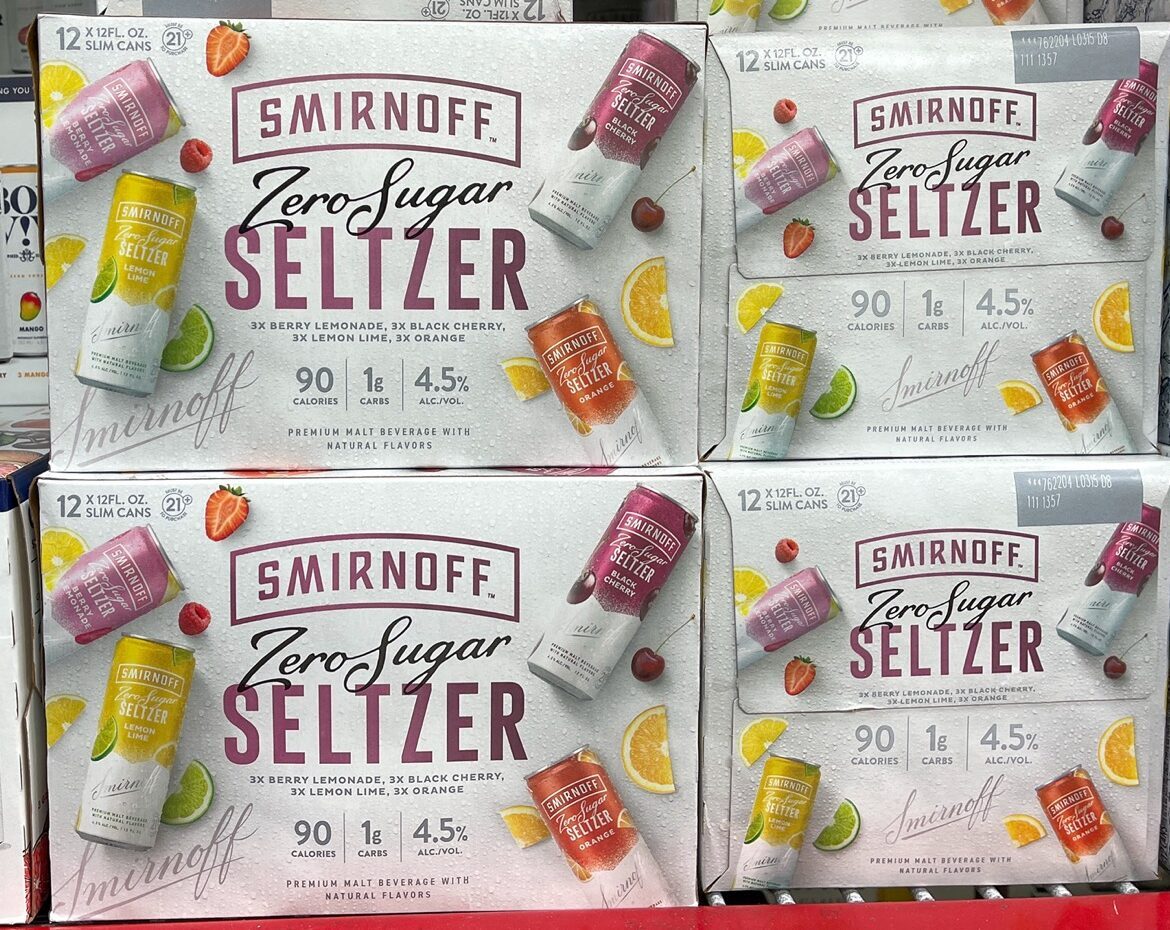 cases of Smirnoff Seltzer