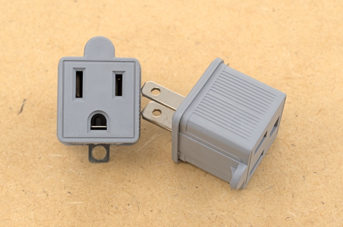 three prong to two prong electrical outlet adapter