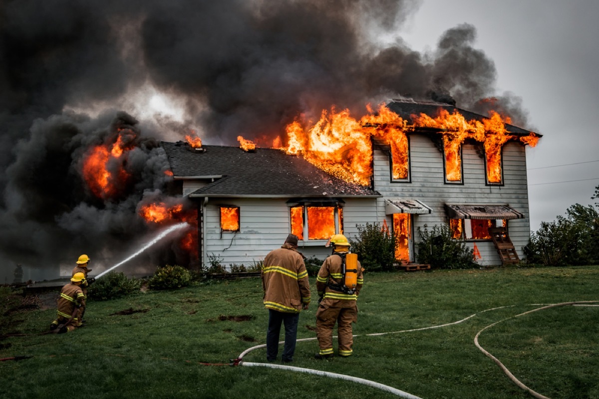 firefighters putting out house fire, fire prevention tips