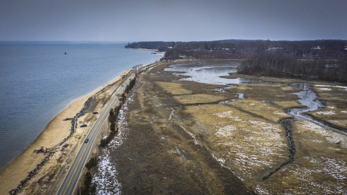 cloudy ski in winter long island