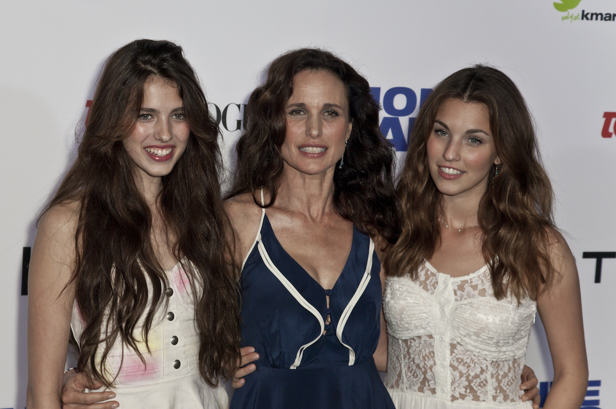 Andie MacDowell with daughters Margaret and Rainey at a screening of 