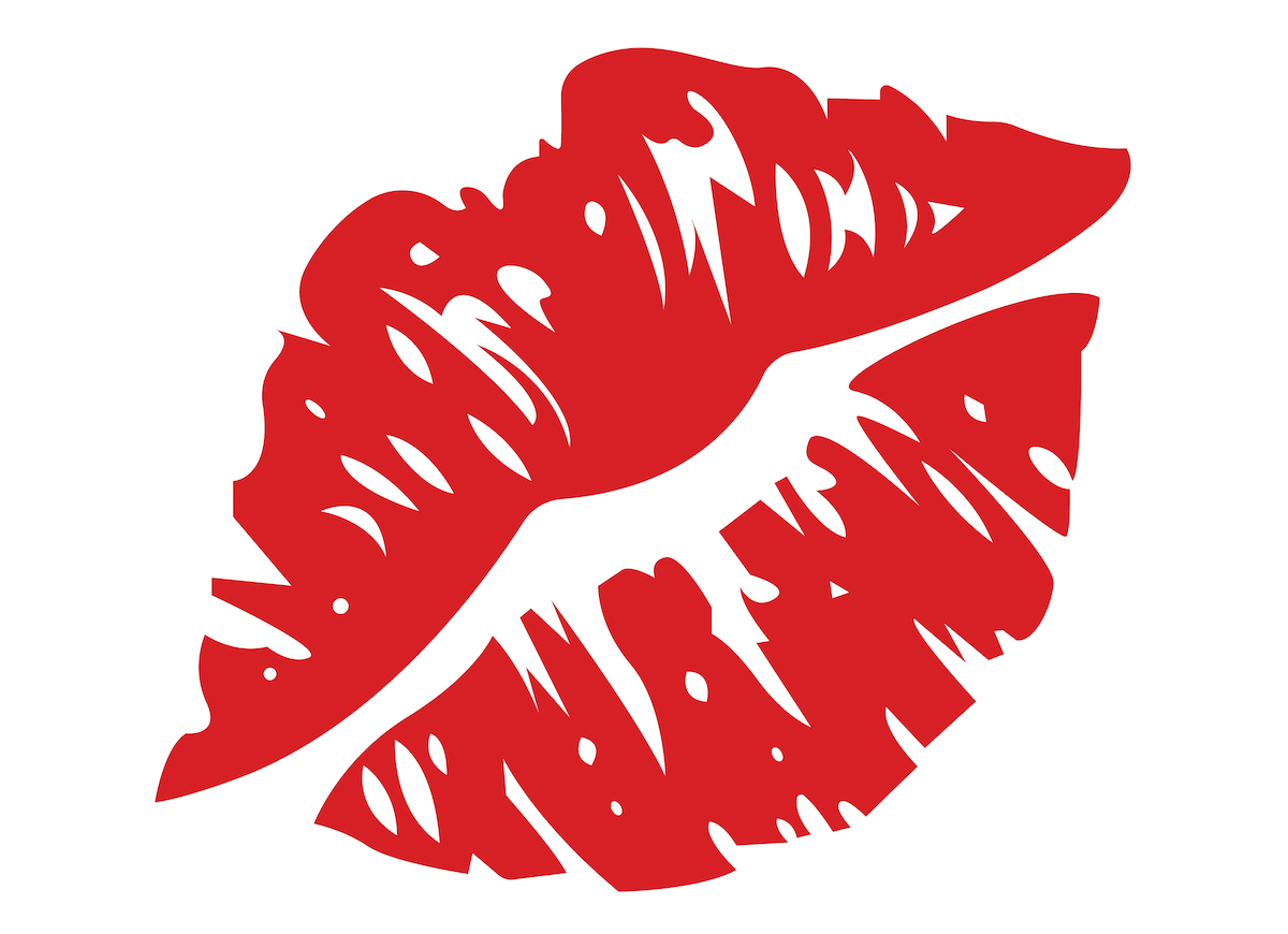 Red lipstick kiss mark emoji 