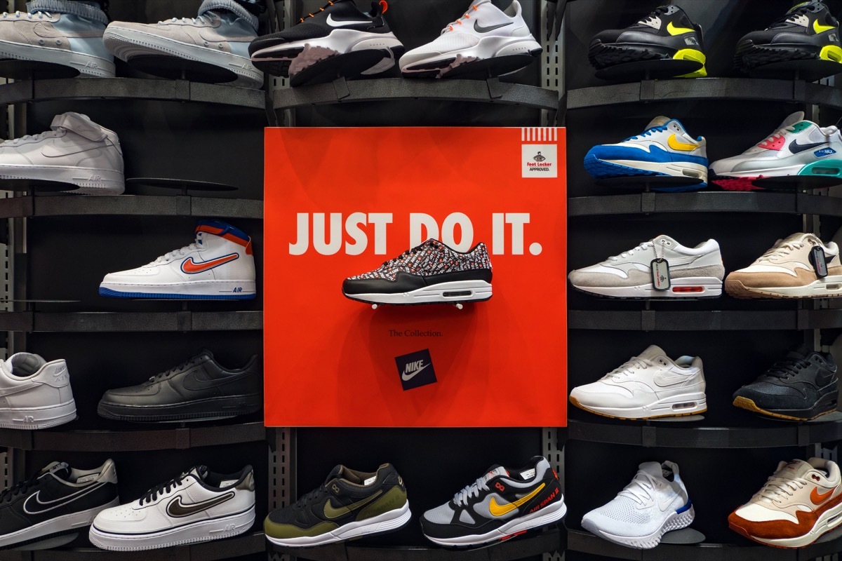 nike sports shoes on display