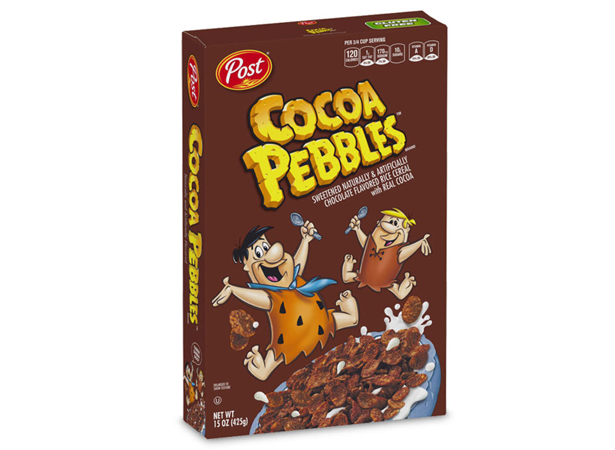 post cocoa pebbles cereal box