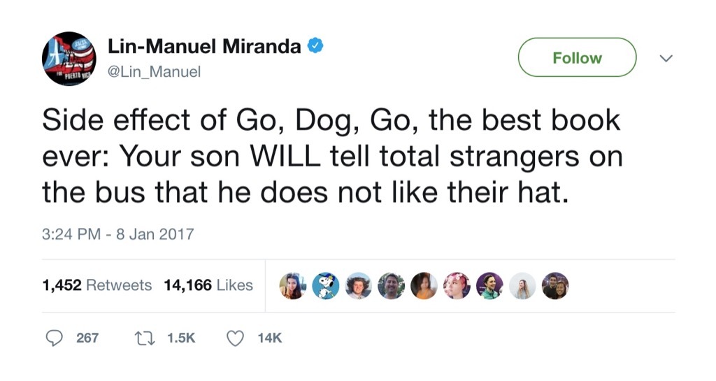 Lin Manuel Miranda Tweet