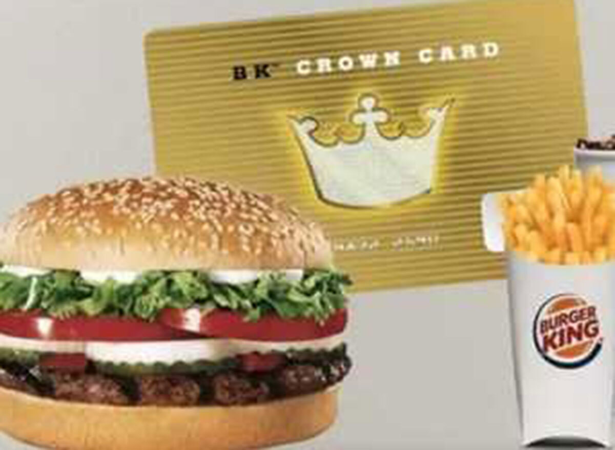 burger king crown card