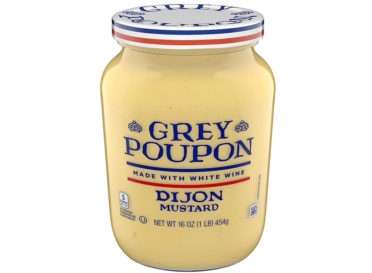 grey poupon dijon mustard in jar