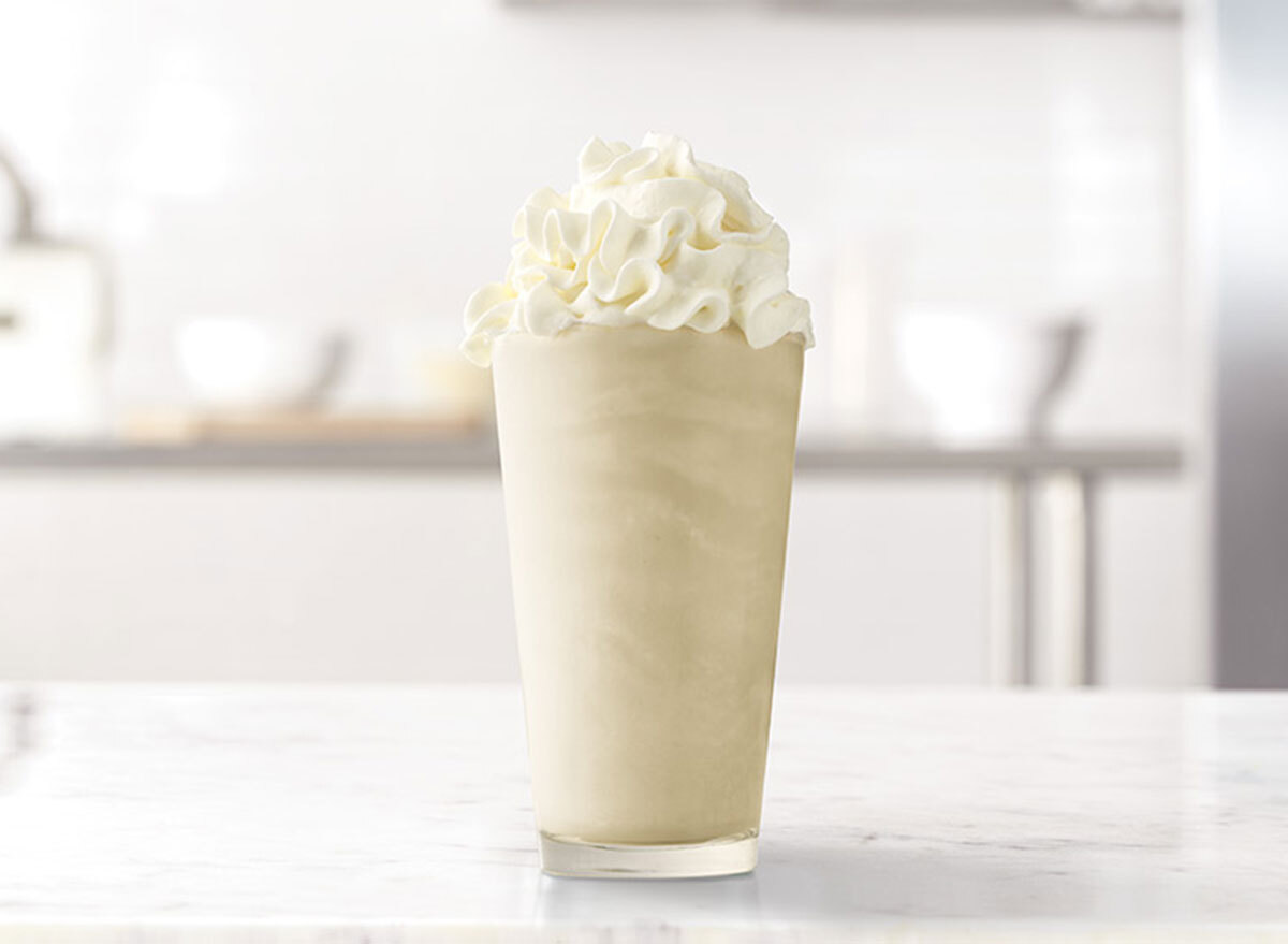 arbys vanilla handcrafted shake snack