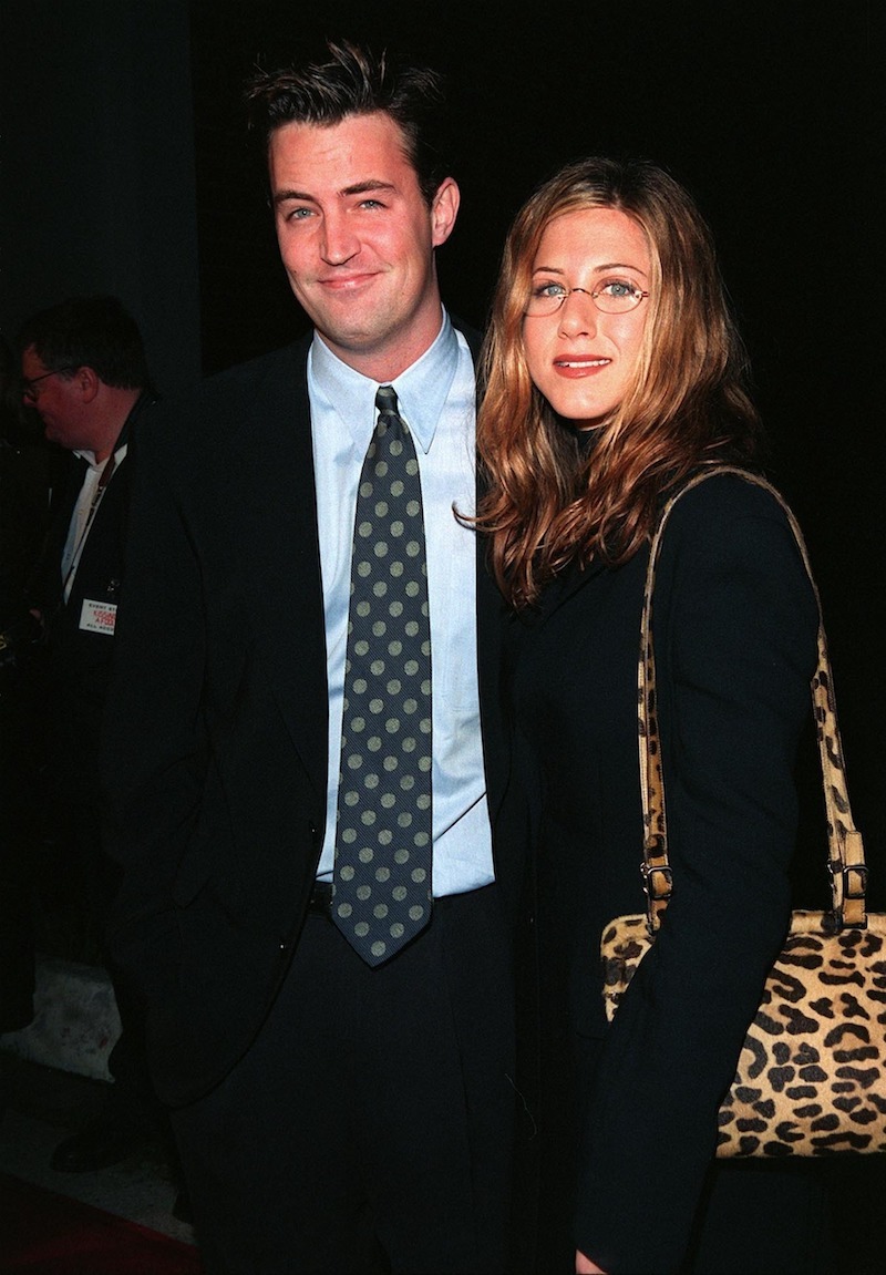 Matthew Perry and Jennifer Aniston at the premiere of 