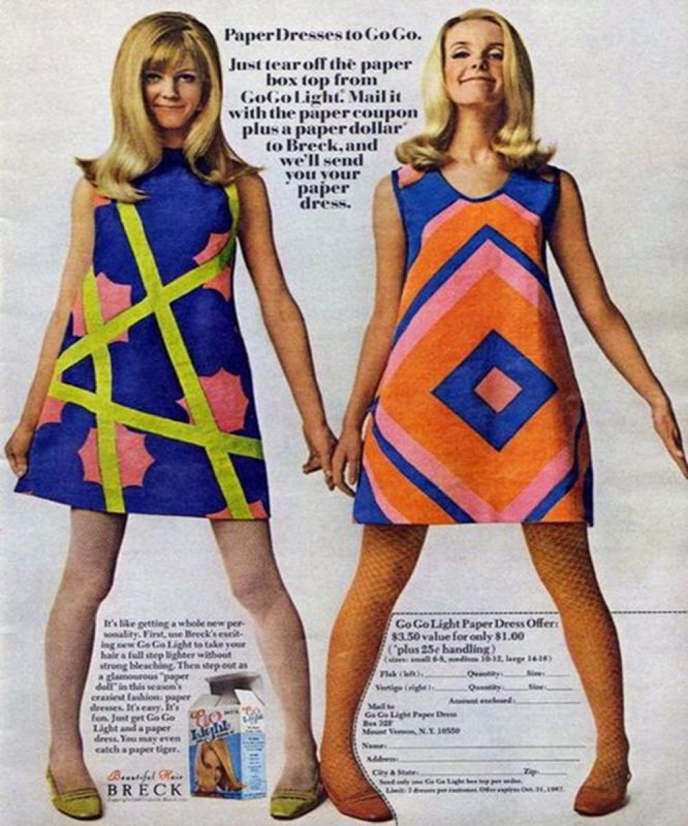 Paper Dress, 1960s embarrassing fashion