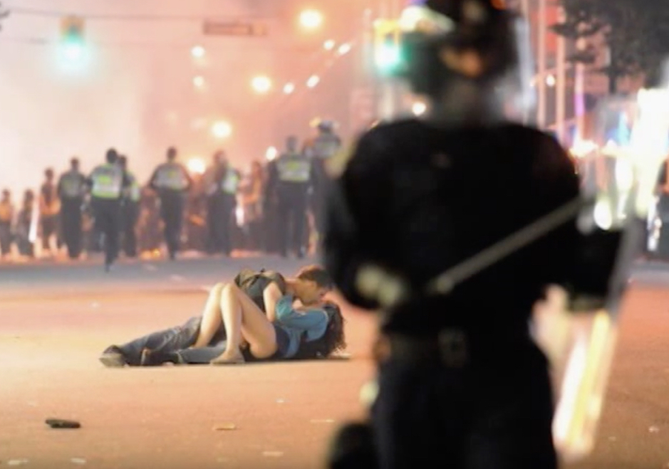 Vancouver Couple Kissing During Vancouver Riots