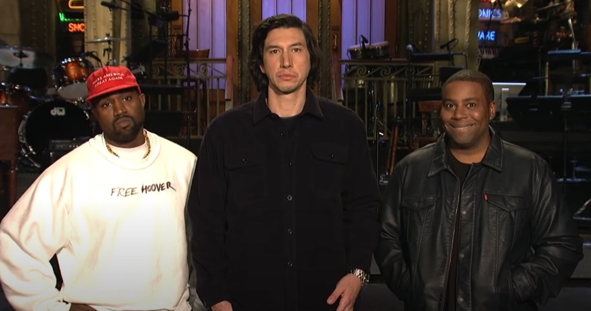 Adam Driver, Kenan Thompson, and Kanye West on 