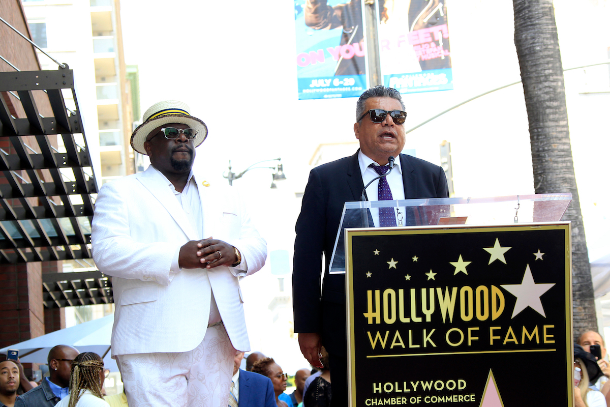 Cedric the Entertainer and George Lopez at Cedric's Hollywood Walk of Fame ceremony in 2018