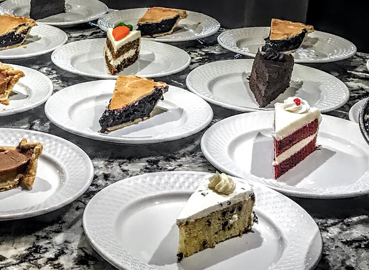 individual cake and pie slices at medley buffet in las vegas