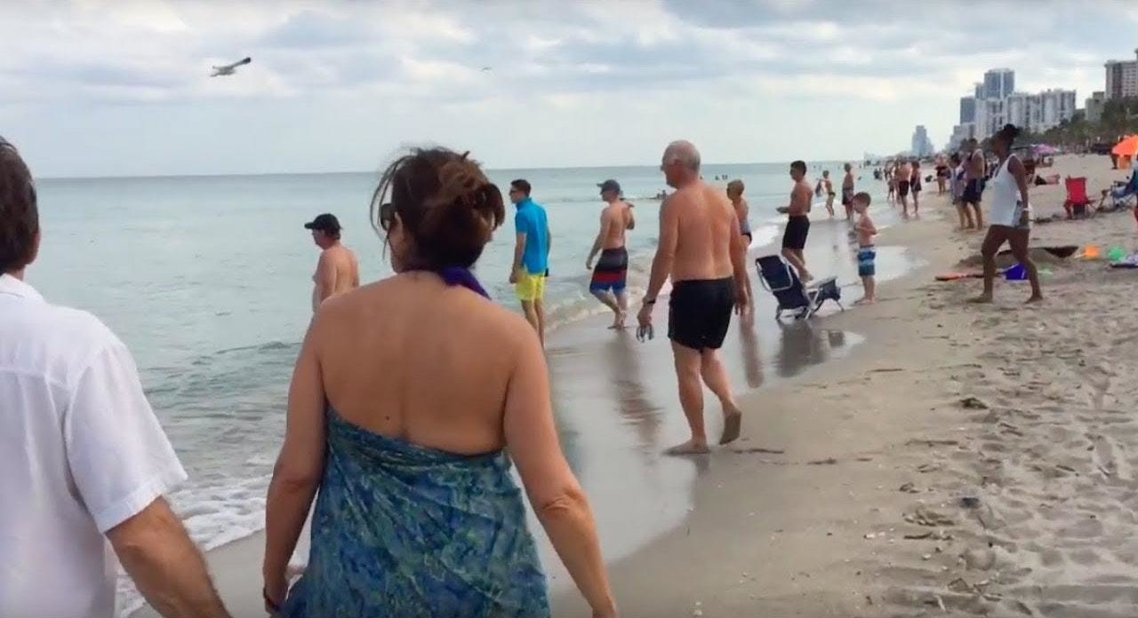 The Beach Goers Become Frantic