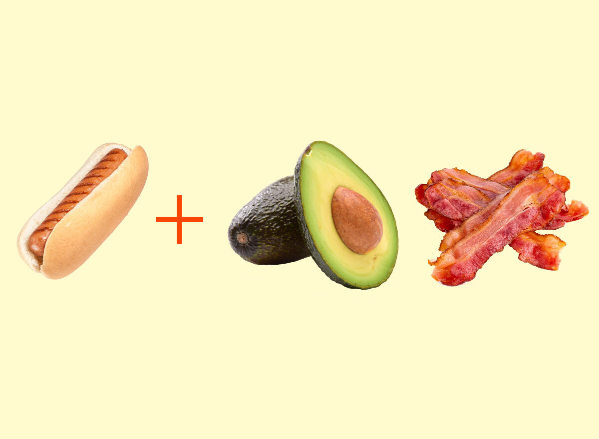hot dog avocado bacon graphic
