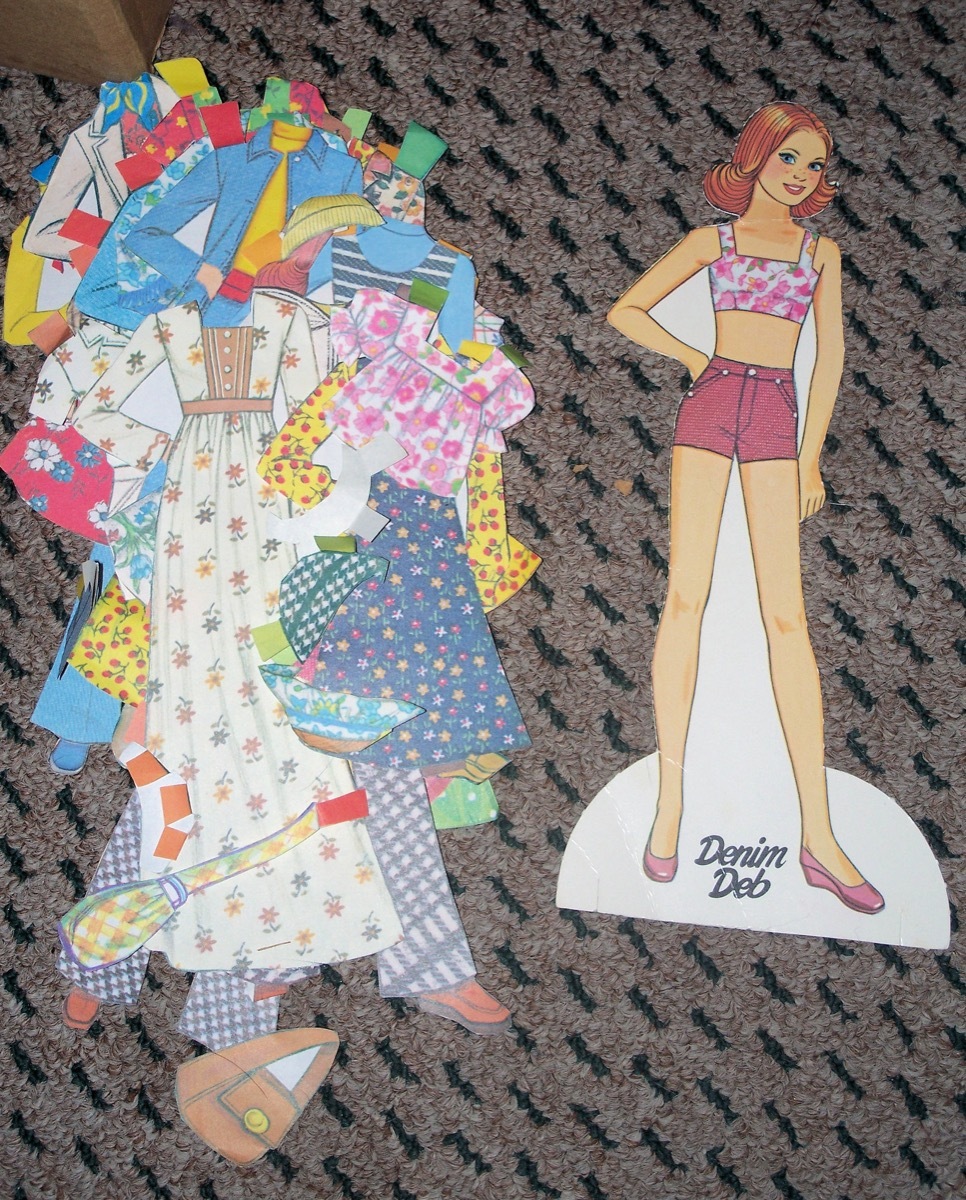 Vintage paper doll toy denim deb