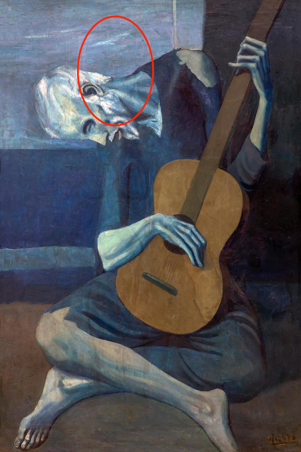 PTX6JM The Old Guitarist, Pablo Picasso, 1903-1904, Art Institute of Chicago, Chicago, Illinois, USA, North America