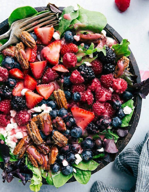 Berry salad with berry vinaigrette