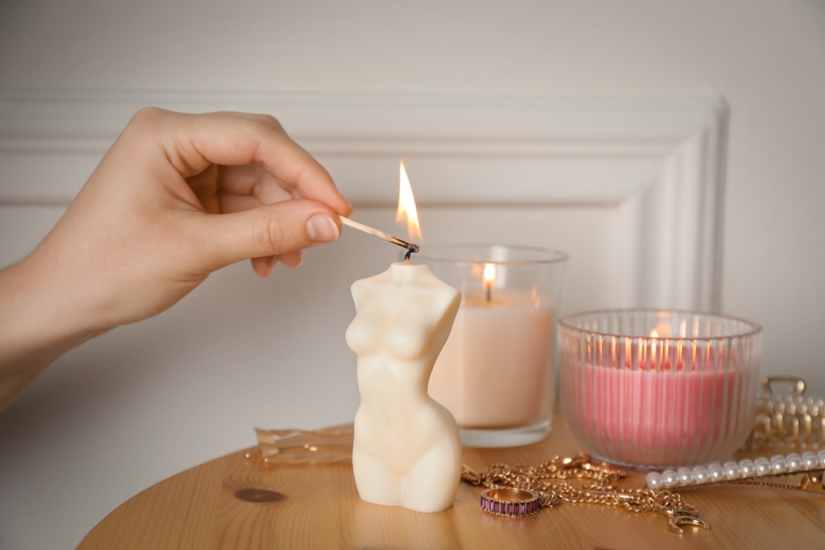 female shaped body candle